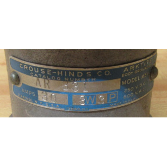Crouse & Hinds AR 331 Receptacle AR331 - New No Box