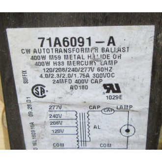 Advance 71A6091-A Transformer 71A6091A W Short Leads - Used