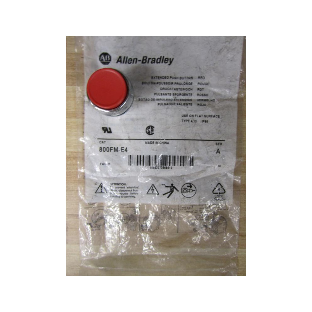 Allen Bradley 800FM-E4 Red Button 800FME4