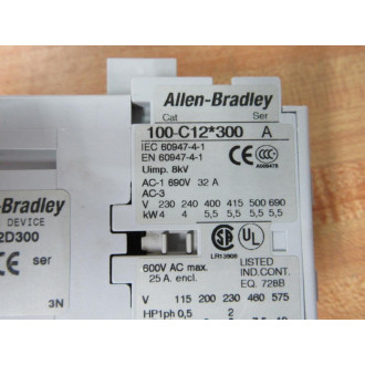 Allen Bradley 100-C12D300 Contactor 100C12D300 - Used