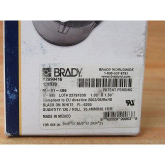 Brady M-91-498 Repositionable Vinyl Cloth 131578 120Roll