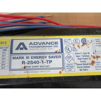Advance Transformer R-2S40-1-TP Ballast R2S40TP Surface Rust