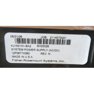 Fisher-Rosemount 12P0677X062 Power Supply KJ1501X1-BA2 - Used