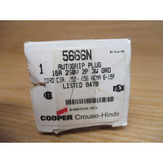 Cooper 5666N Crouse Hinds AutoGrip Plug (Pack of 2)