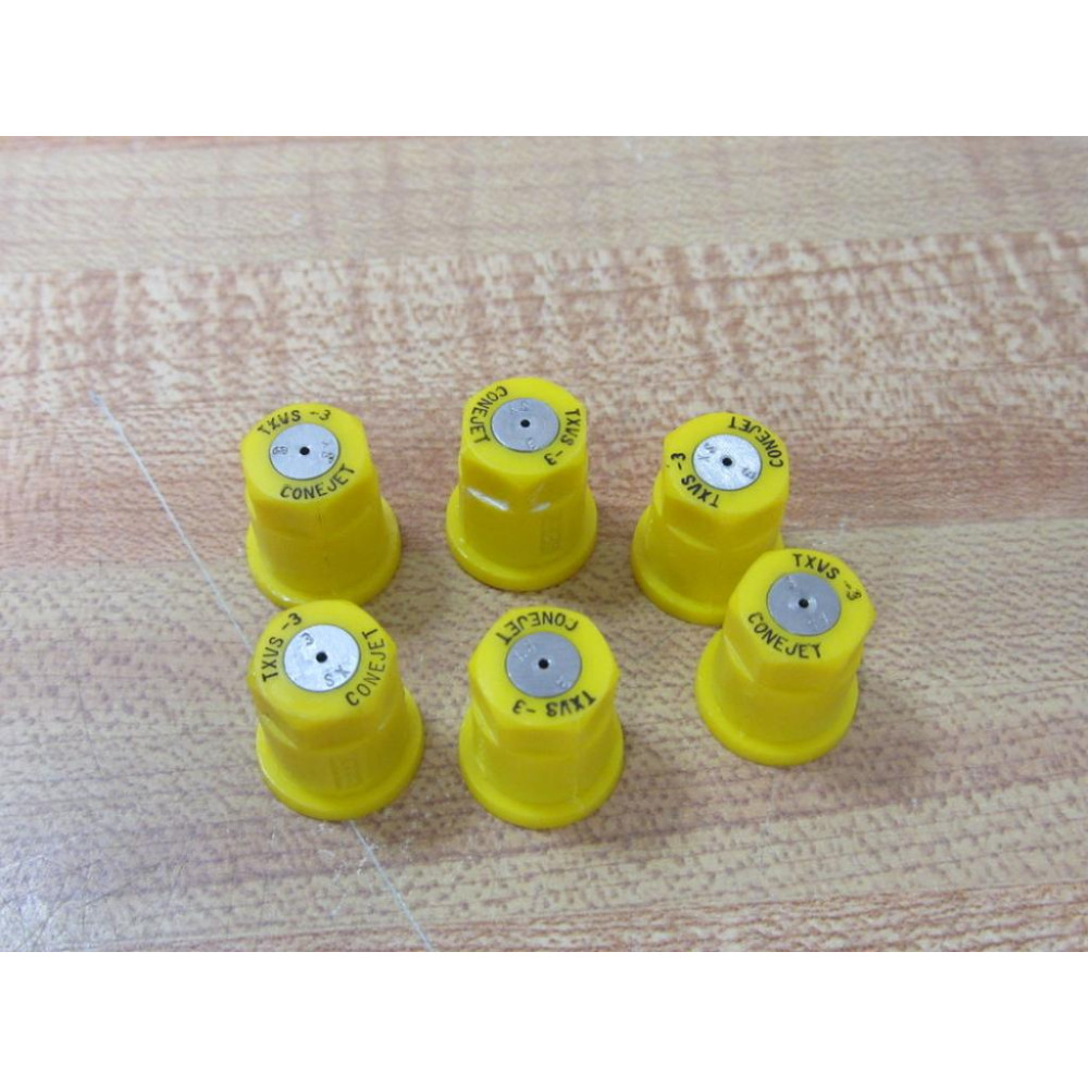 Spraying Systems TXVS-3 Hollow Cone Spray Nozzle TXVS3 (Pack of 6) - New No Box Spraying Systems TXVS-3 Hollow Cone Spray Nozzle TXVS3 (Pack of 6) - New No Box