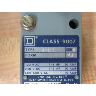 Square D 9007-B54B2 Heavy Duty Limit Switch - New No Box
