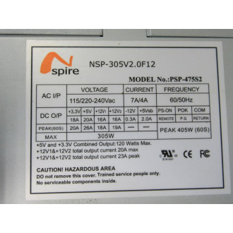 NSpire PSP-475S2 Power Supply NSP-305V2.0F12 - Used