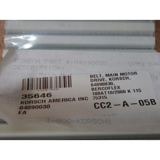 Korsch America 04090030 Main Motor Drive Belt 100AT102860