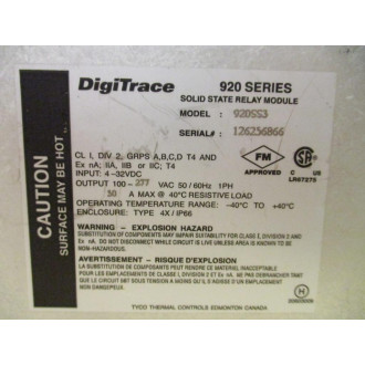 DigiTrace 920SS3 Solid State Relay Module - New No Box