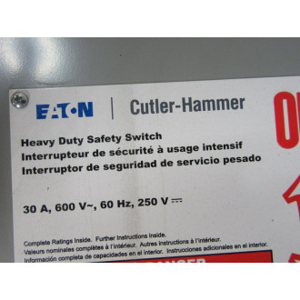 Cutler Hammer DH361UGK Eaton Safety Switch