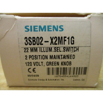 Siemens 3SB02-X2MF1G Illuminated Selector Switch 3SB02X2MF1G