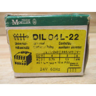 KlocknerMoeller DIL04L-22 Contactor DIL04L22 - New No Box