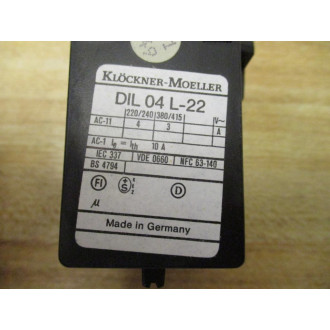 KlocknerMoeller DIL04L-22 Contactor DIL04L22 - New No Box