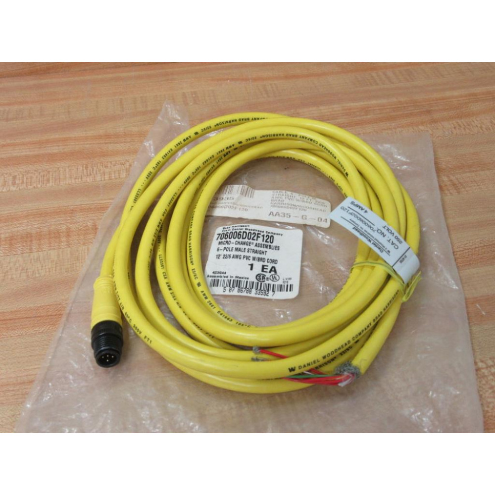 Brad Harrison 706006D02F120 Woodhead Micro Change Cable Brad Harrison 706006D02F120 Woodhead Micro Change Cable