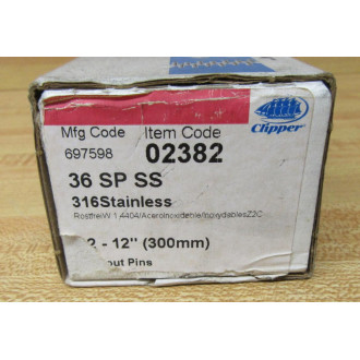 Clipper 02382 Belt Fastener 36 SP SS (Pack of 10)