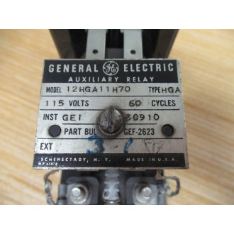 General Electric 12HGA11H70 GE Auxiliary Relay - Used