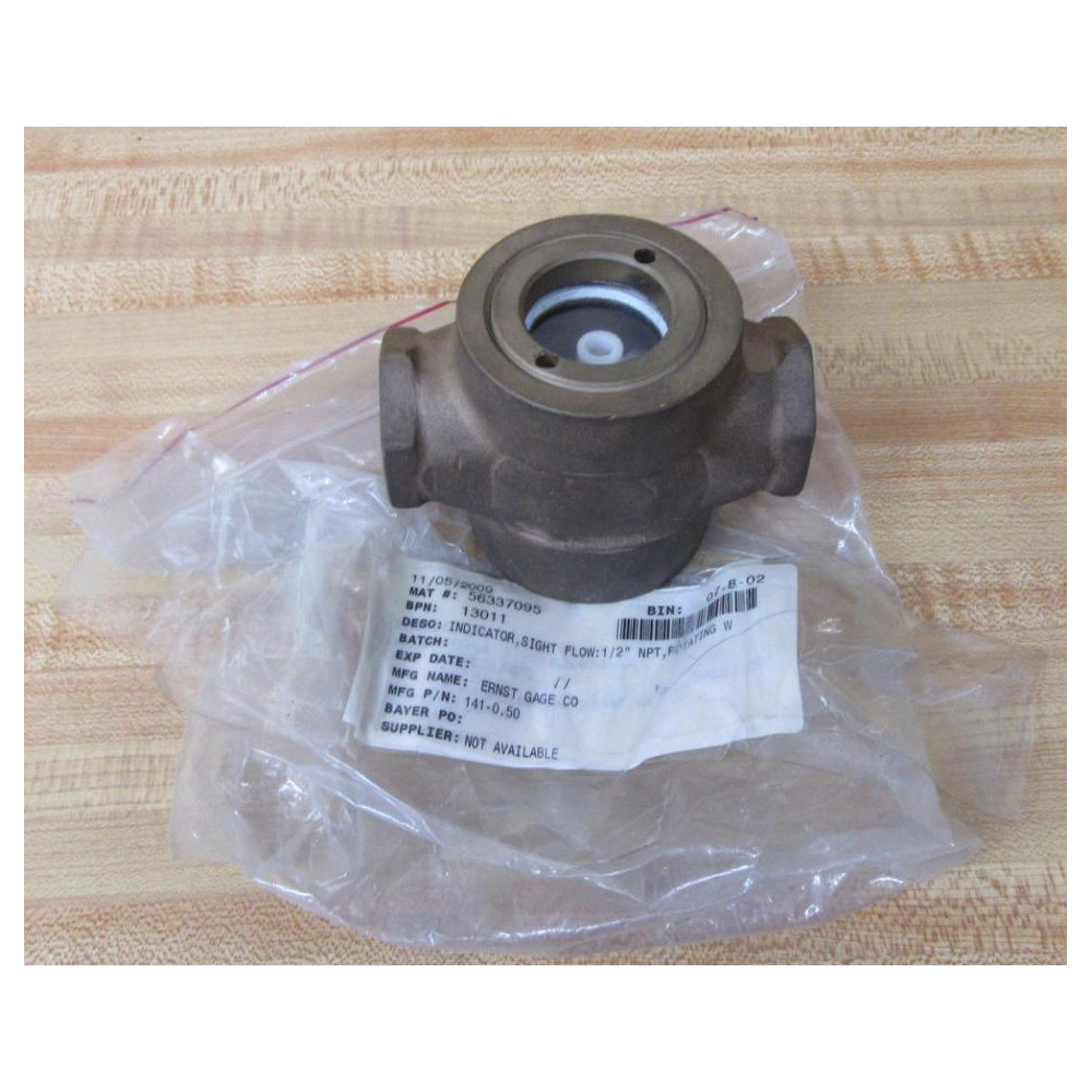 Ernst Gage 141-0.50 Sight Flow Indicator 141050 - New No Box