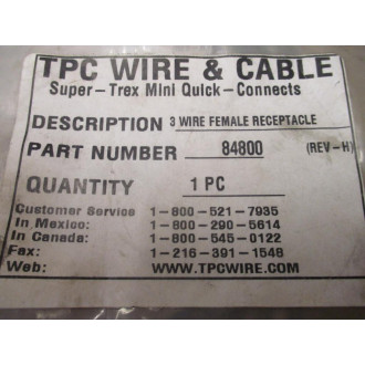 T.P.C Wire & Cable 84800 Cable  Receptacle (Pack of 3)