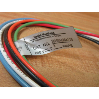 Daniel Woodhead 42607 Female Cable Assembly 2R6004A20A120 8 Amp