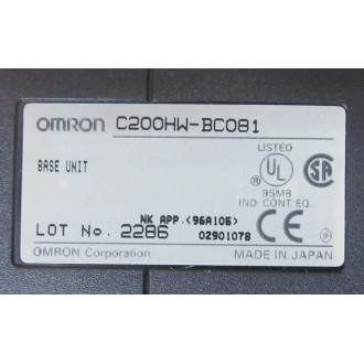 Omron C200HW-BC081 Backplane C200HWBC081 - Used