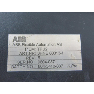ABB 3HNE-00313-1 Pendant TPU2 Rev 5 HardwareEncl Only - Used