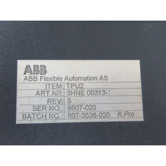 ABB 3HNE-00313-1 Pendant TPU2 Rev 5 Scratched ScreenHardwareEncl Only - Used