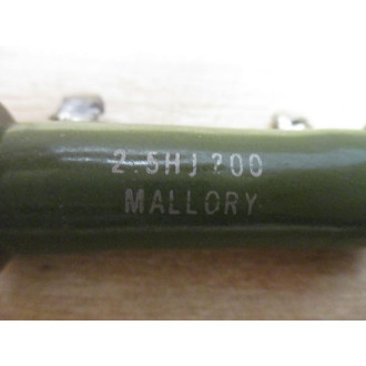 Mallory 2.5HJ200 Resistor 25HJ200 (Pack of 2) - Used