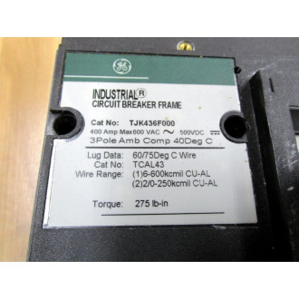 General Electric TJK436F000 Circuit Breaker W675-2250A&Lug Kits