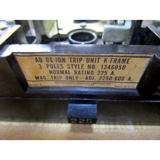 Westinghouse 2250-600 Mag. Trip Unit 1346050 Cracked Housing - Used