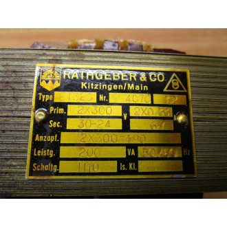 Rathgeber E1323 4070 72 Transformer 2X300-190 Cracked Edge - Used