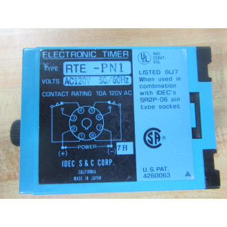 IDEC RTE-PN1 Electronic Timer RTEPN1 AC120V WO Faceplate - Used