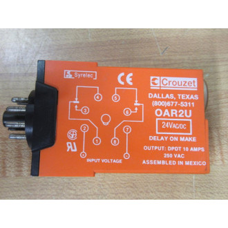 Syrelec OAR2U-24V Crouzet Timer Relay OAR2U24V - Used