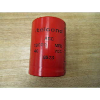 Itelcond 9523 ACC Capacitor 18000MFD 40VDC - Used