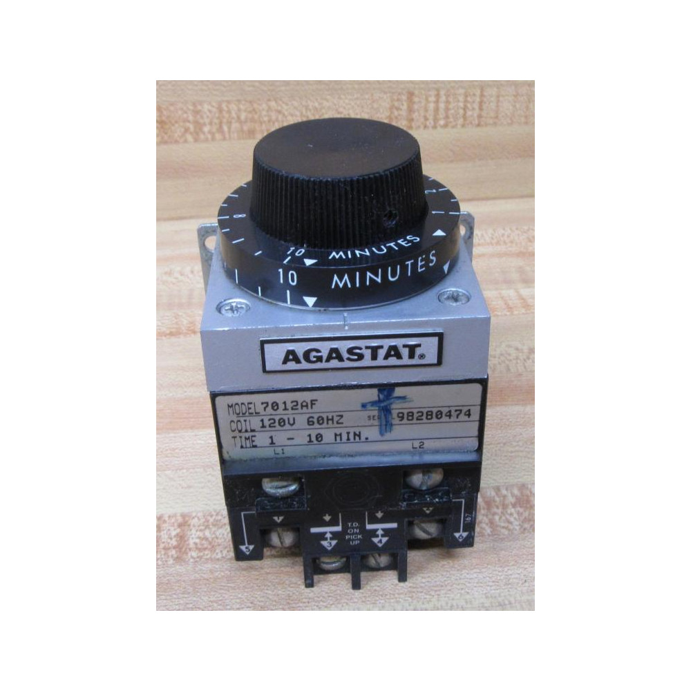 Agastat 7012AF Time Delay Relay 1-10 Minutes DPDT WO Snap Switch - Used