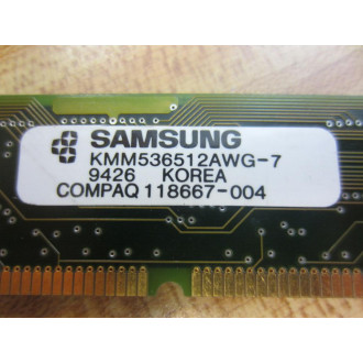 Samsung KMM536512AWG-7 Compaq 72-Pin 70ns 2MB SIMM 118667-004 - Used