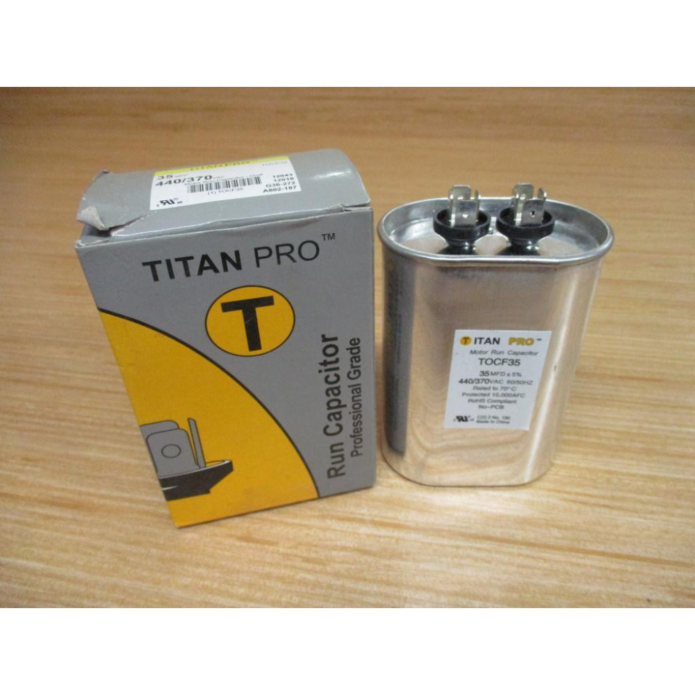 Titan Pro TOCF35 Motor Run Capacitor 35MFD 440370VAC