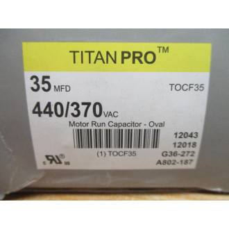 Titan Pro TOCF35 Motor Run Capacitor 35MFD 440370VAC