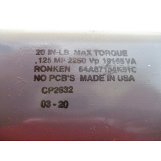 Ronken 64A87134K51C Capacitor 0.125MF 2250Vp - Used