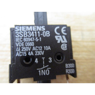 Siemens 3SB3411-0B Actuator Contact Block 3SB34110B (Pack of 2) - Used