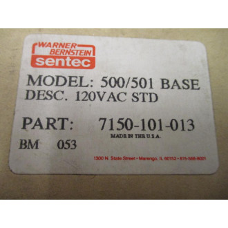 Warner Bernstein Sentec 7150-101-013 Photoelectric Module Base 7150101013
