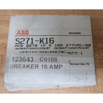 ABB S271-K16 Circuit Breaker S271K16