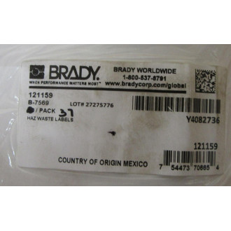 Brady 121159 Shipper Label Non-Hazardous Waste (Pack of 37) - New No Box