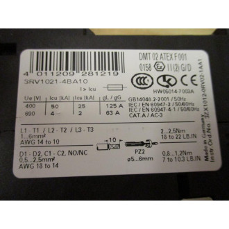 Siemens 3RV1021-4BA10 14-20A Circuit Breaker 3RV10214BA10 - New No Box