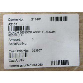 Novexx Avery A2151 Punch Sensor Assembly 211481 - New No Box