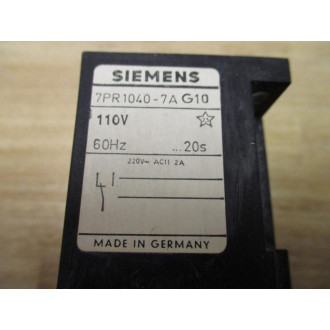 Siemens 7PR1040-7AG10 Timing Relay 7PR10407AG10 - Used
