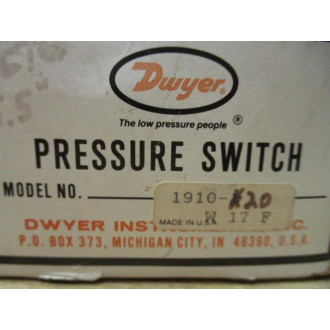 Dwyer 1910-20 Pressure Switch 191020