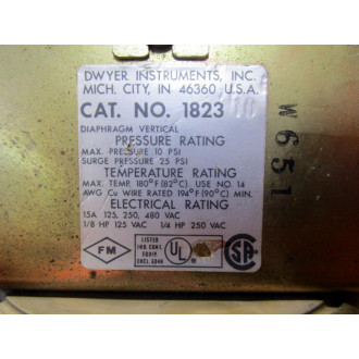 Dwyer 1823-10 Pressure Switch 182310 - Used