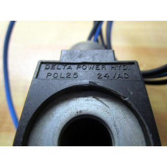Delta Power PCL25 Valve Coil Solenoid 24 VAC - Used