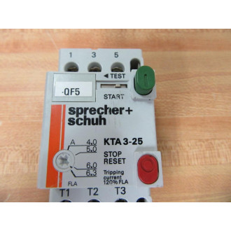 Sprecher + Schuh KTA3-25-6.3 Motor Starter KTA32563 WO Contact  cracked - Used