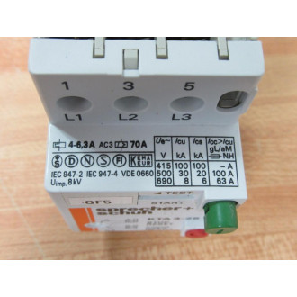 Sprecher + Schuh KTA3-25-6.3 Motor Starter KTA32563 WO Contact  cracked - Used